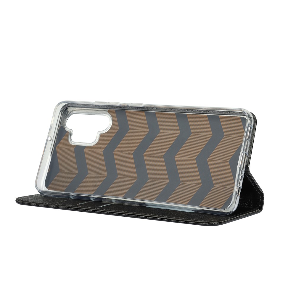 Silk Texture Leather Wallet Case with Strap for Samsung Galaxy A32 4G (EU Version) - Black-5