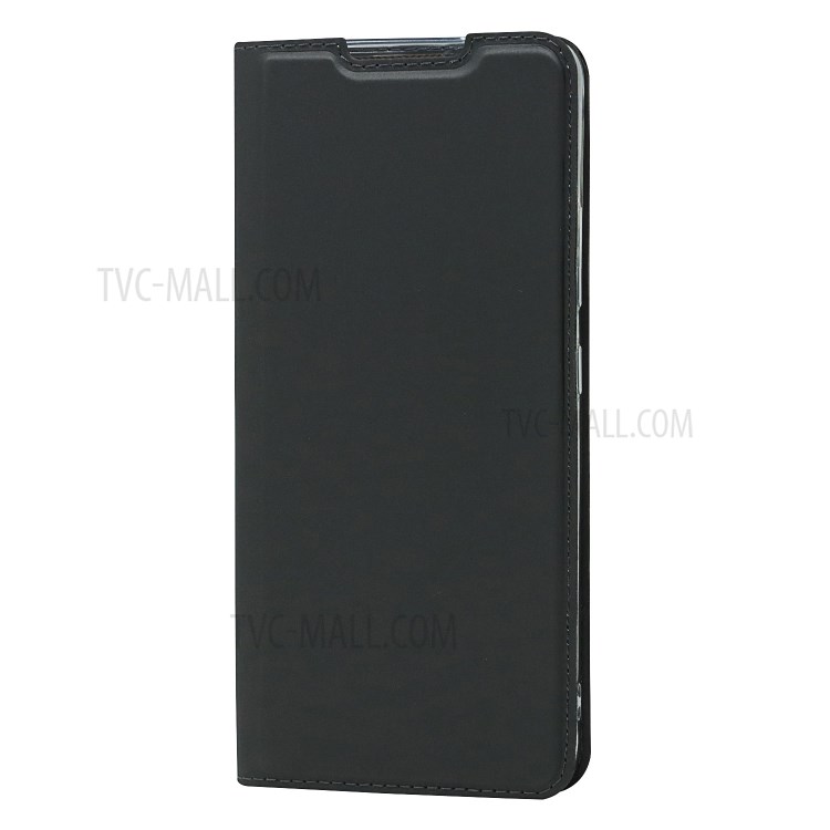 Auto-absorbed Folio Flip PU Leather Phone Shell Stand Case with Card Slot for Samsung Galaxy A82 5G - Black-2