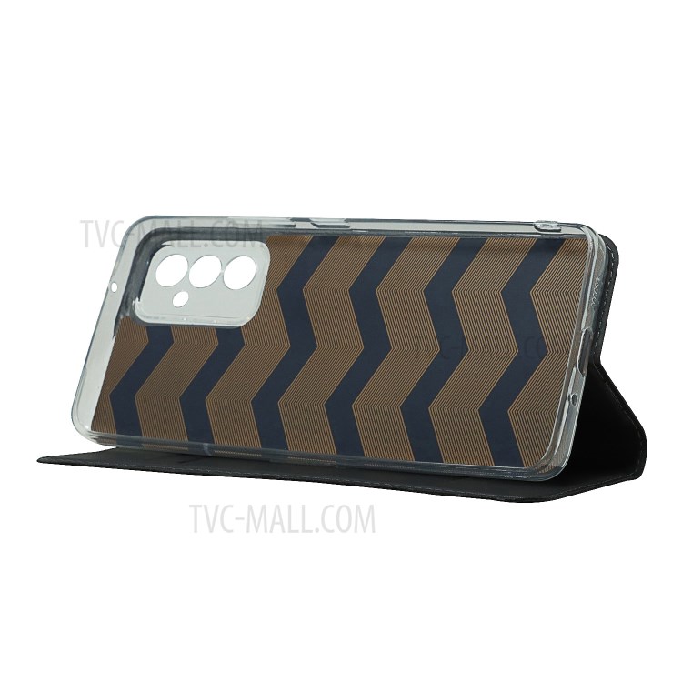 Auto-absorbed Folio Flip PU Leather Phone Shell Stand Case with Card Slot for Samsung Galaxy A82 5G - Black-4