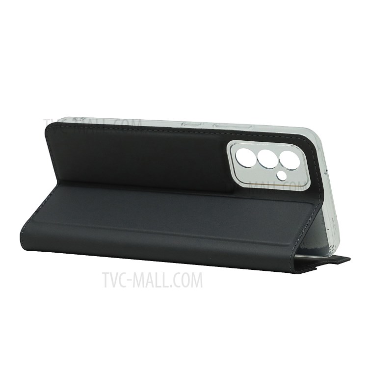 Auto-absorbed Folio Flip PU Leather Phone Shell Stand Case with Card Slot for Samsung Galaxy A82 5G - Black-5