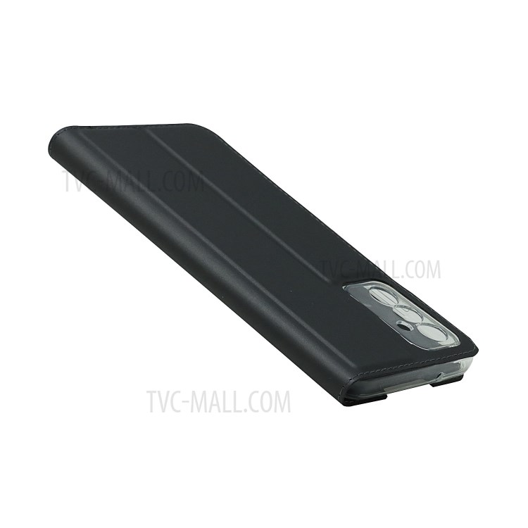 Auto-absorbed Folio Flip PU Leather Phone Shell Stand Case with Card Slot for Samsung Galaxy A82 5G - Black-7