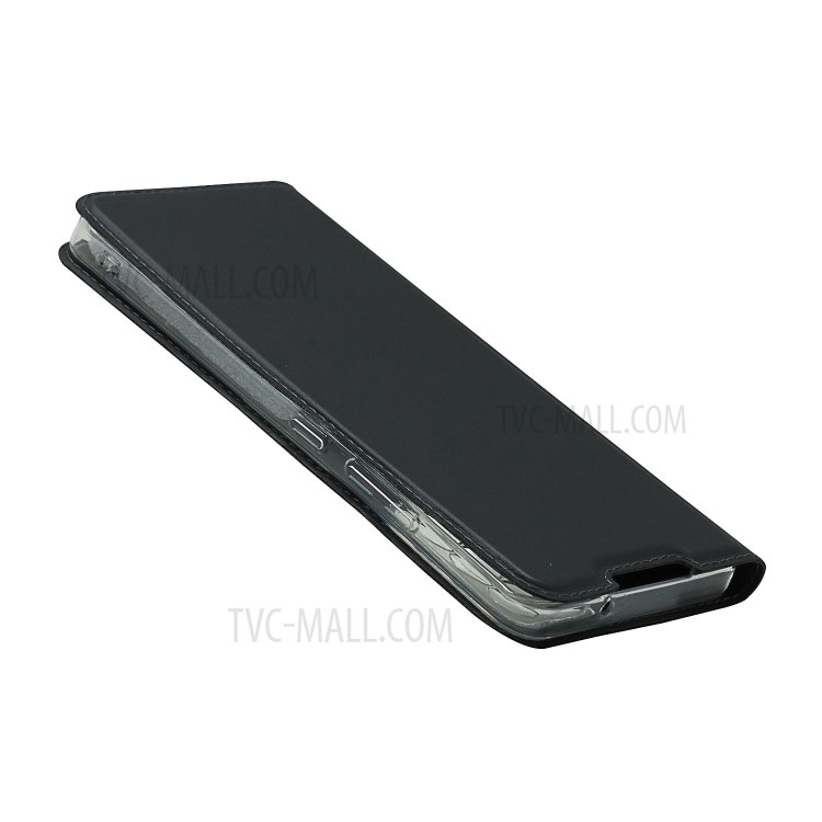 Auto-absorbed Folio Flip PU Leather Phone Shell Stand Case with Card Slot for Samsung Galaxy A82 5G - Black-8