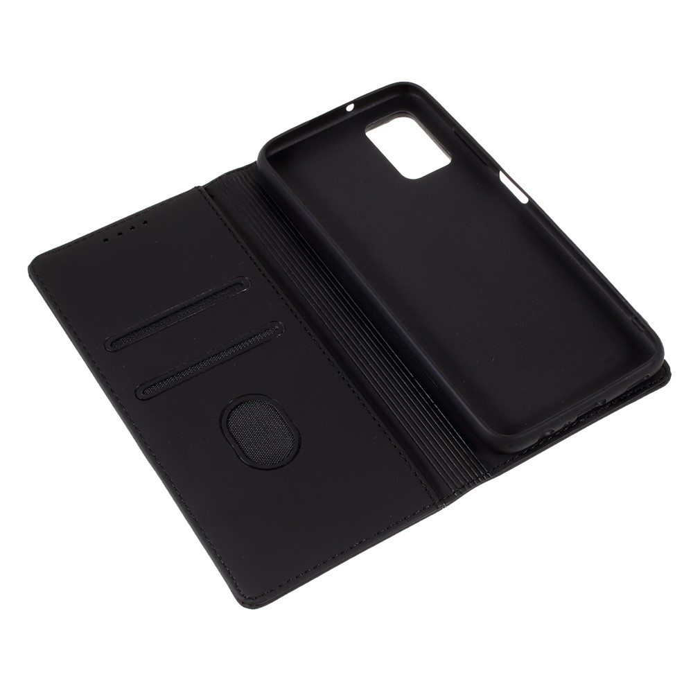 Automatic Suction Liquid Silicone Feel Leather Coated TPU Wallet Case for Samsung Galaxy A03s - Black-8