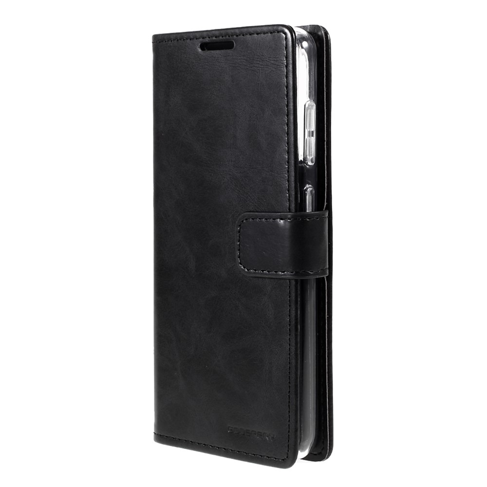 MERCURY GOOSPERY Blue Moon Leather Wallet Protective Case with Stand for Samsung Galaxy S21 FE - Black-2