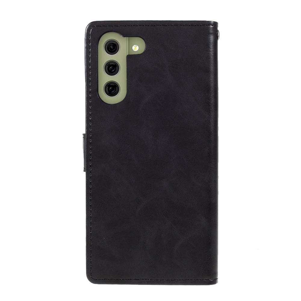 MERCURY GOOSPERY Blue Moon Leather Wallet Protective Case with Stand for Samsung Galaxy S21 FE - Black-3