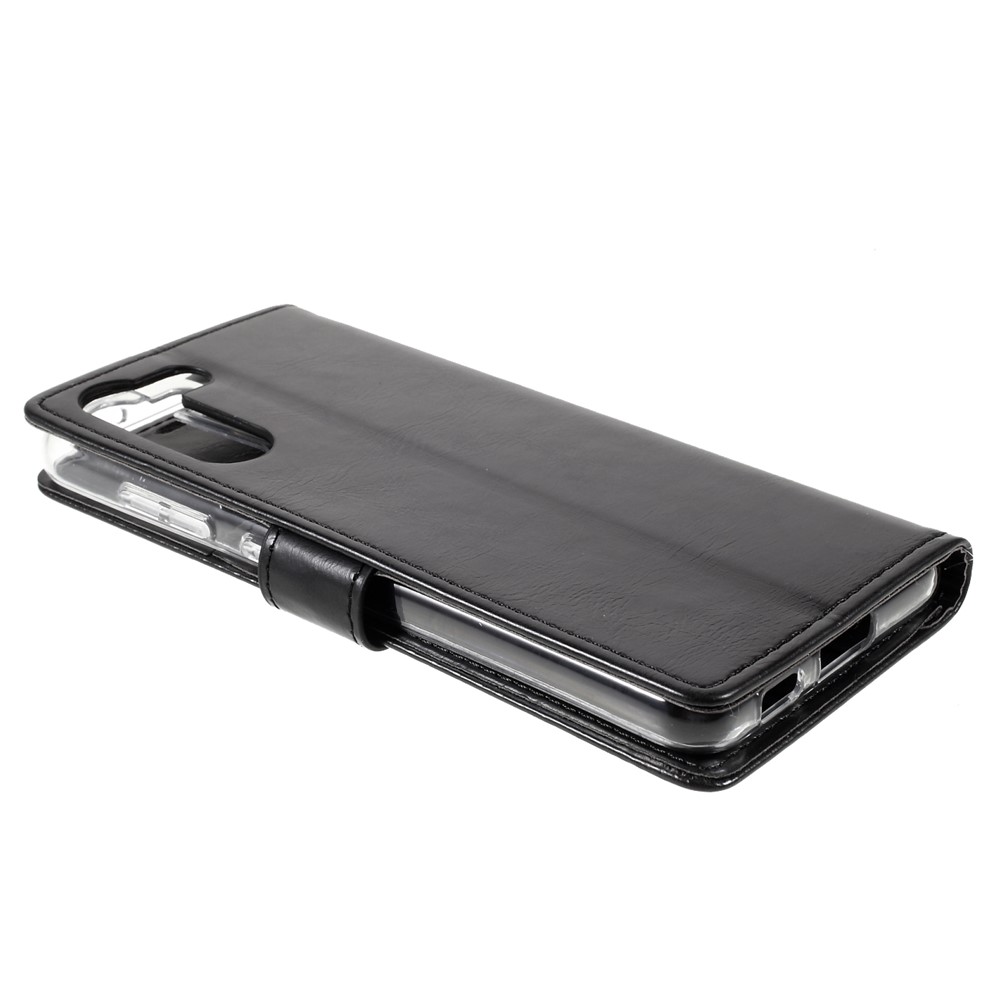 MERCURY GOOSPERY Blue Moon Leather Wallet Protective Case with Stand for Samsung Galaxy S21 FE - Black-5