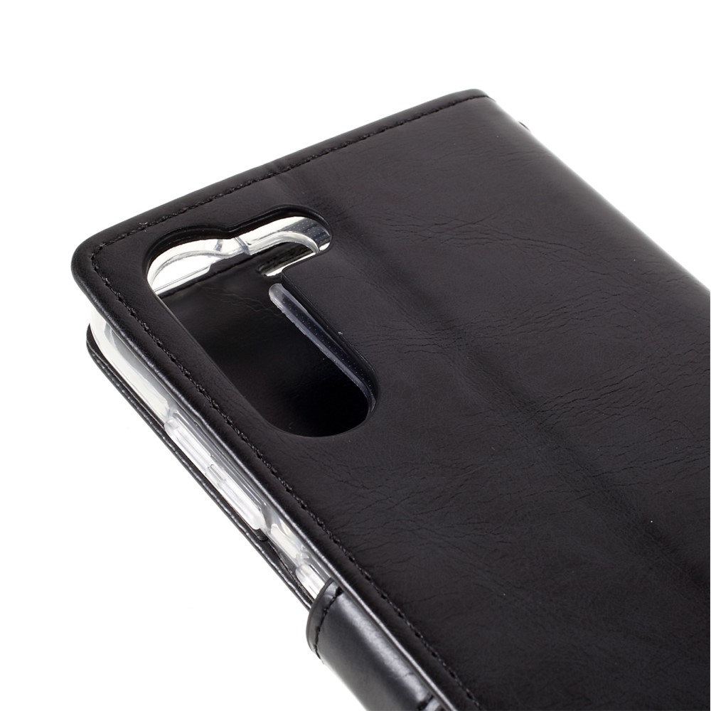 MERCURY GOOSPERY Blue Moon Leather Wallet Protective Case with Stand for Samsung Galaxy S21 FE - Black-6