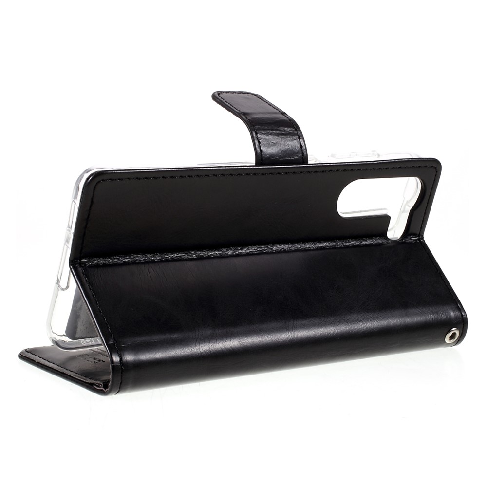 MERCURY GOOSPERY Blue Moon Leather Wallet Protective Case with Stand for Samsung Galaxy S21 FE - Black-9
