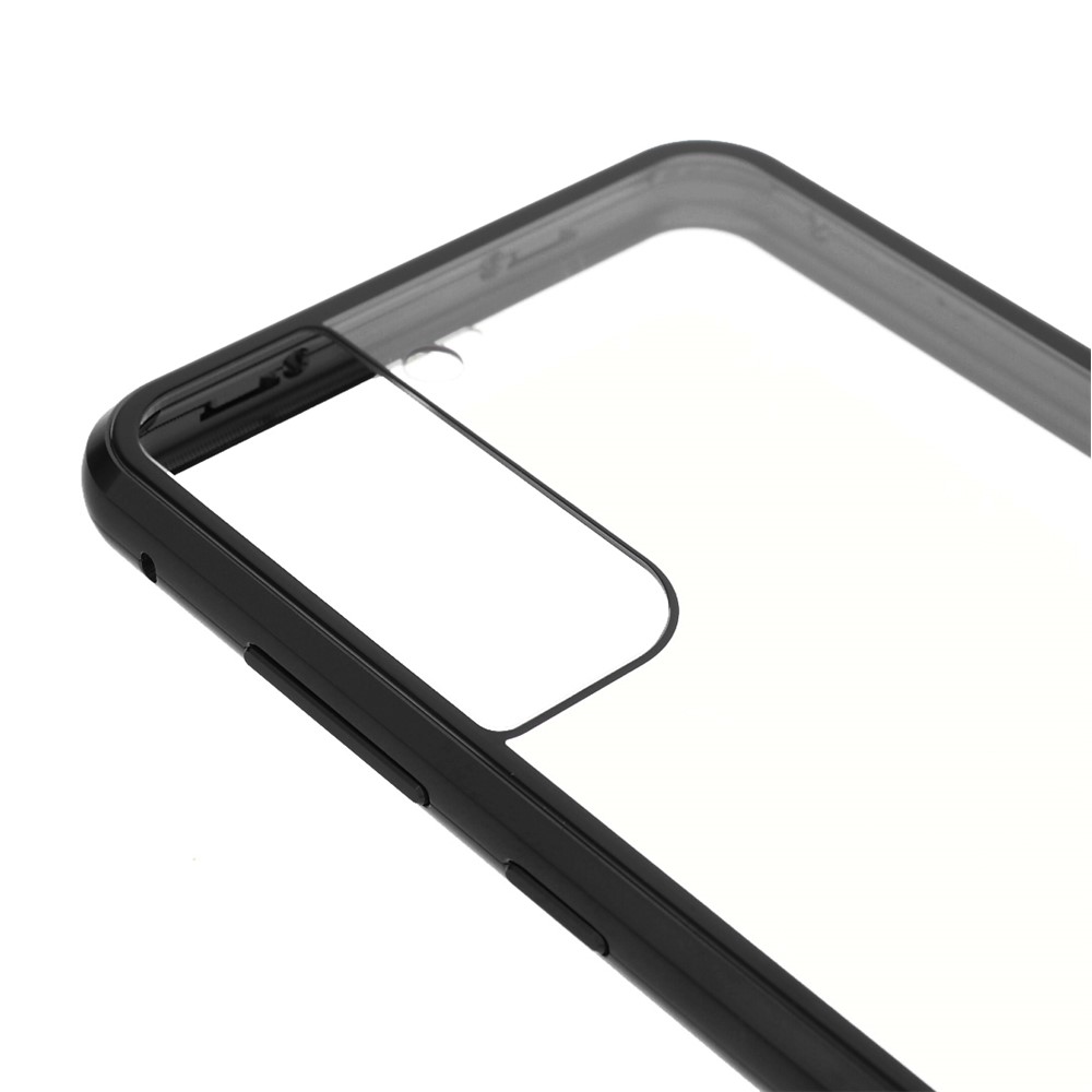 Double-sided Tempered Glass + Lock Installation 2-in-1 Metal Magnetic Frame Case for Samsung Galaxy S21 FE - Black-6