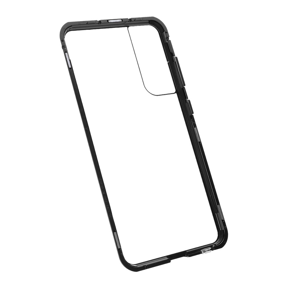 Double-sided Tempered Glass + Lock Installation 2-in-1 Metal Magnetic Frame Case for Samsung Galaxy S21 FE - Black-9