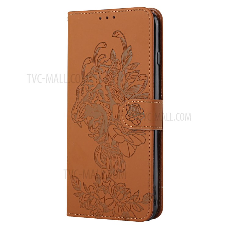Wallet Stand Design Tiger Head Pattern Imprinting Leather Case for Samsung Galaxy S20 FE/S20 Fan Edition/S20 FE 5G/S20 Fan Edition 5G - Brown-2