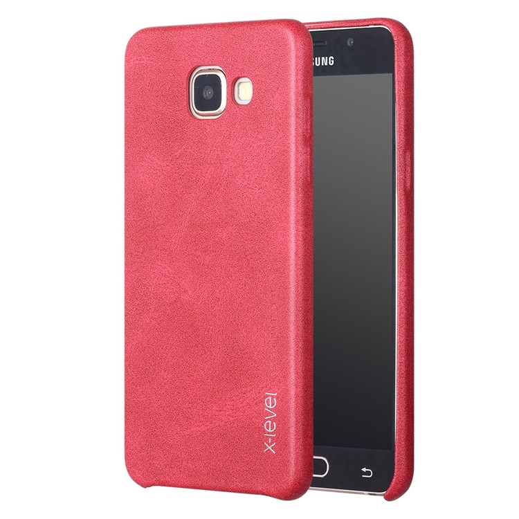 

X-LEVEL Vintage Series Leather Coated Hard PC Case for Samsung Galaxy A5 SM-A510F (2016) - Red