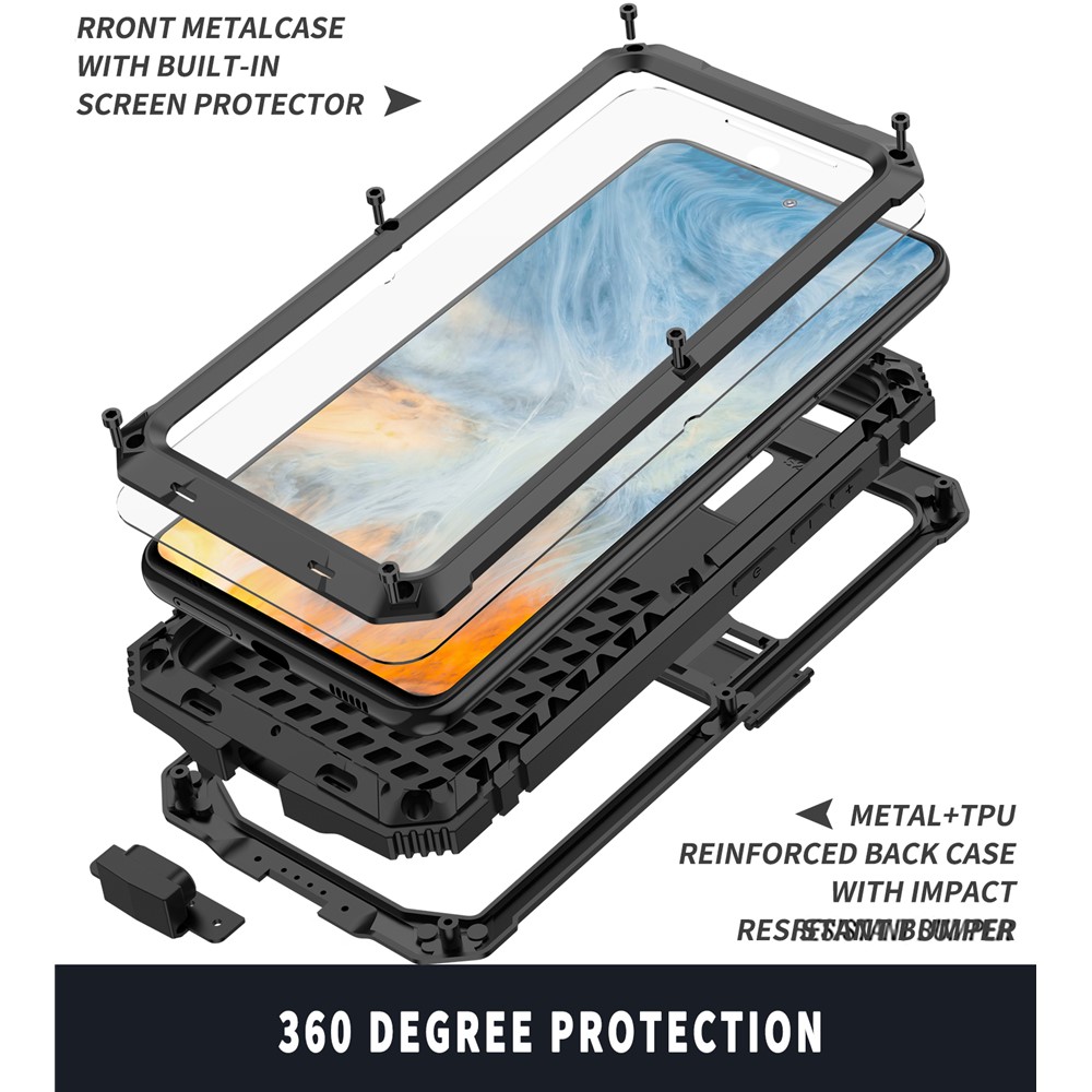 Shock Absorbing Defender Heavy Full Body Back Cover Kickstand Carrying Soft TPU Armor Case for Samsung Galaxy S21 FE - Black-5