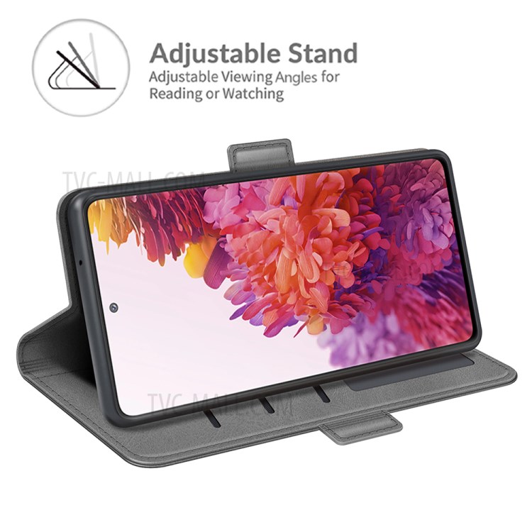 PU Leather Phone Wallet Stand Case Shell with Dual Magnetic Clasp Closure for Samsung Galaxy S20 FE/S20 Fan Edition/S20 FE 5G/S20 Fan Edition 5G - Grey-2