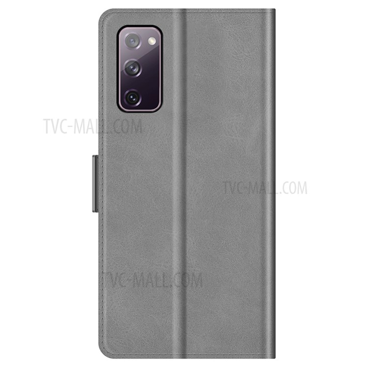 PU Leather Phone Wallet Stand Case Shell with Dual Magnetic Clasp Closure for Samsung Galaxy S20 FE/S20 Fan Edition/S20 FE 5G/S20 Fan Edition 5G - Grey-6