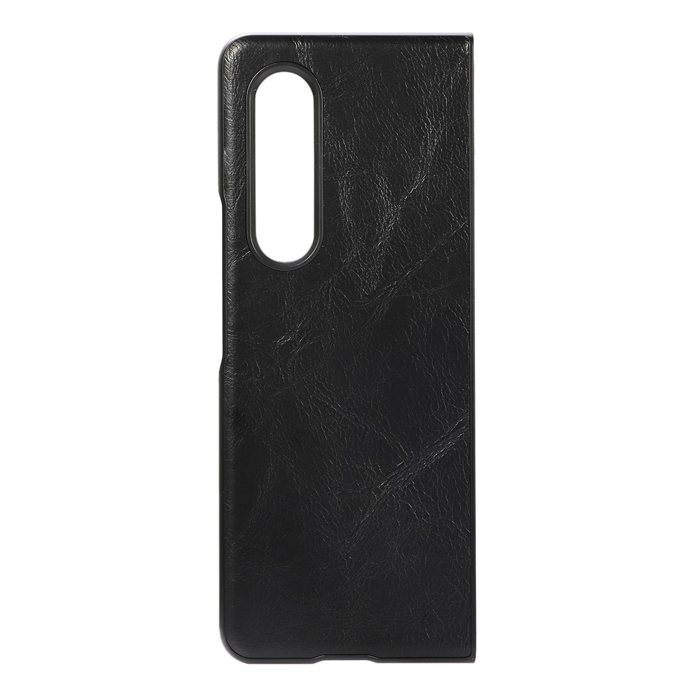 Textured PU Leather Coated Hard PC Hybrid Phone Case Cover for Samsung Galaxy Z Fold3 5G - Black-2