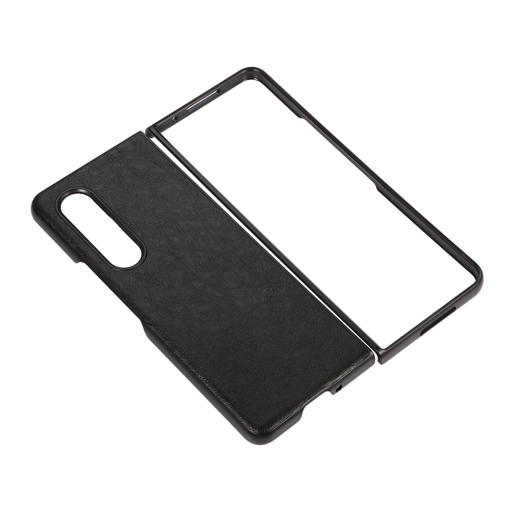 Crazy Horse Texture PU Leather Coated PC Cell Phone Case Protective Cover for Samsung Galaxy Z Fold3 5G - Black-3
