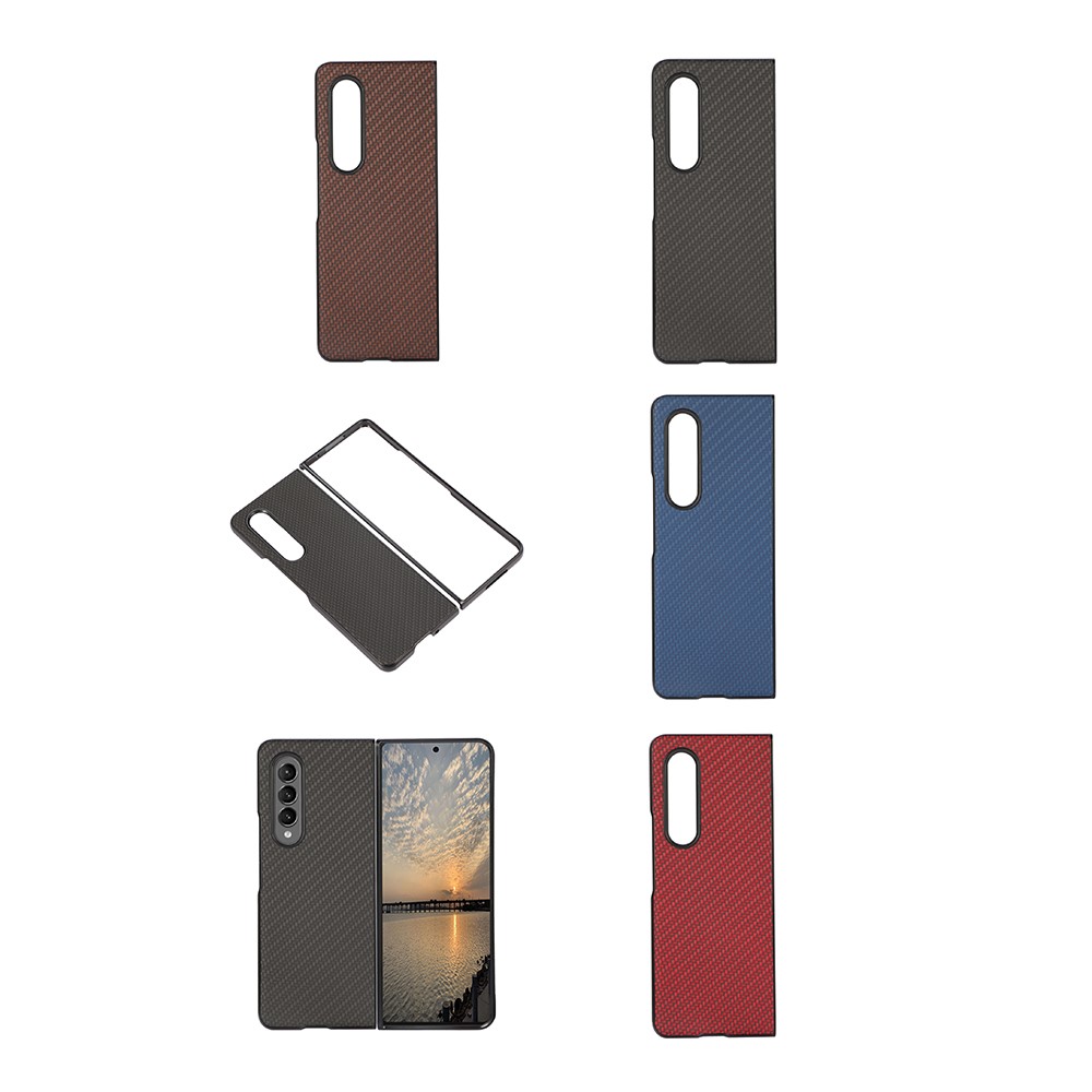 Carbon Fiber Texture Leather Phone Case Back Cover for Samsung Galaxy Z Fold3 5G - Black-5