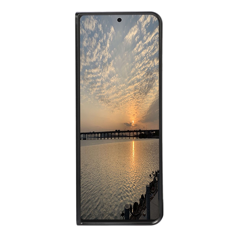 Leather Coated Phone Cover Case for Samsung Galaxy Z Fold3 5G - Black-2
