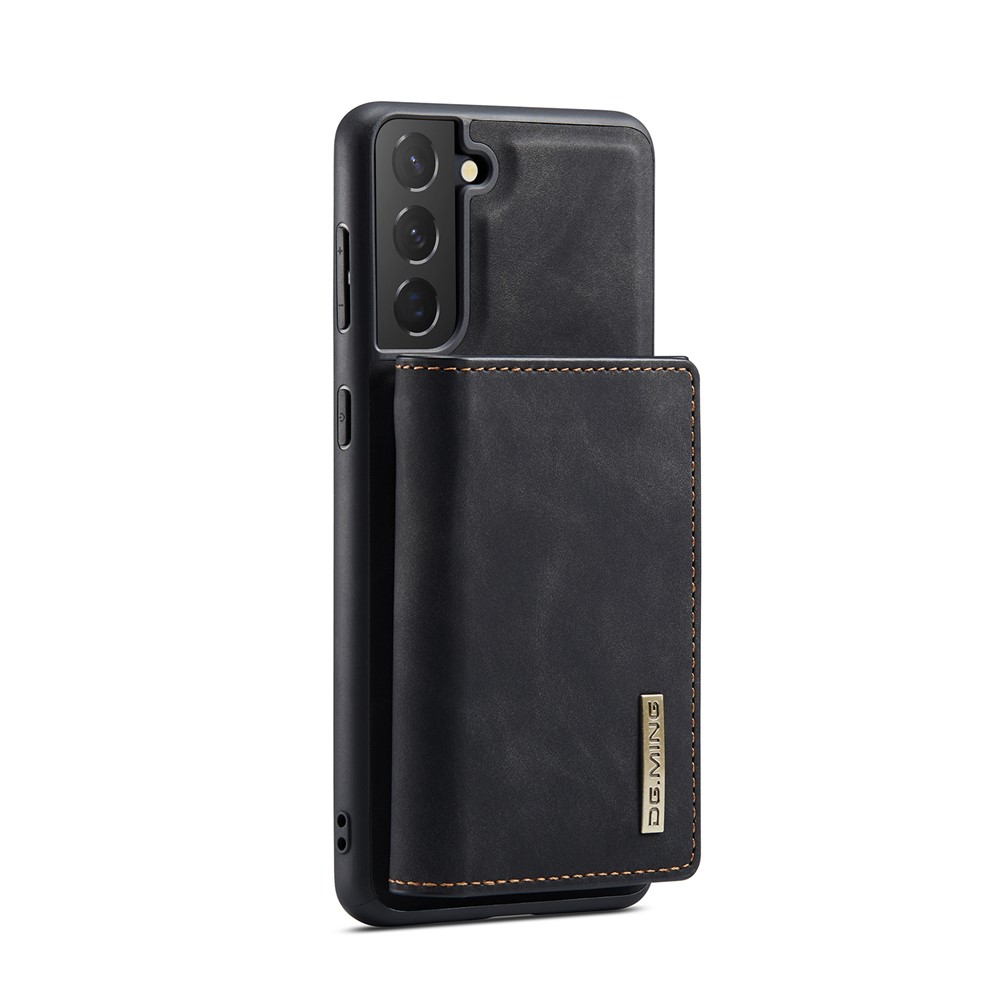 DG.MING M1 Series Detachable 2 in 1 Wallet Design Leather Coated TPU + PC Case with Kickstand for Samsung Galaxy S21 FE - Black-16