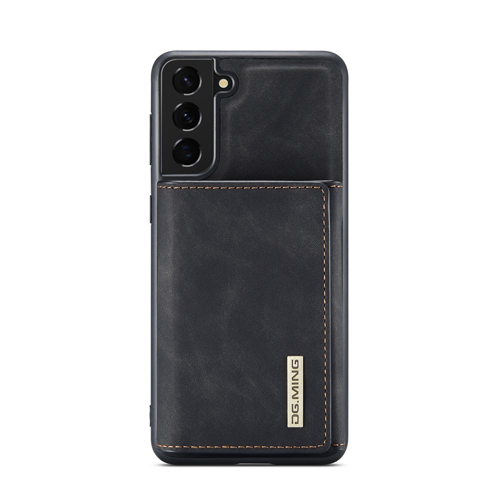 DG.MING M1 Series Detachable 2 in 1 Wallet Design Leather Coated TPU + PC Case with Kickstand for Samsung Galaxy S21 FE - Black-17