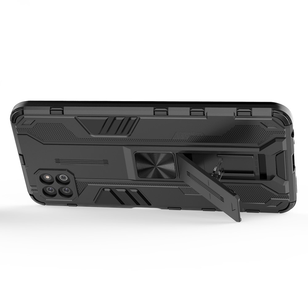 Full-Body Shockproof Protection Hard Plastic + TPU Rubber Dual Layer Hybrid Case with Fold Kickstand for Samsung Galaxy A22 5G (EU Version) - Black-3
