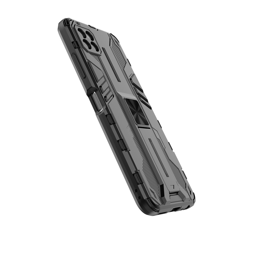 Full-Body Shockproof Protection Hard Plastic + TPU Rubber Dual Layer Hybrid Case with Fold Kickstand for Samsung Galaxy A22 5G (EU Version) - Black-4