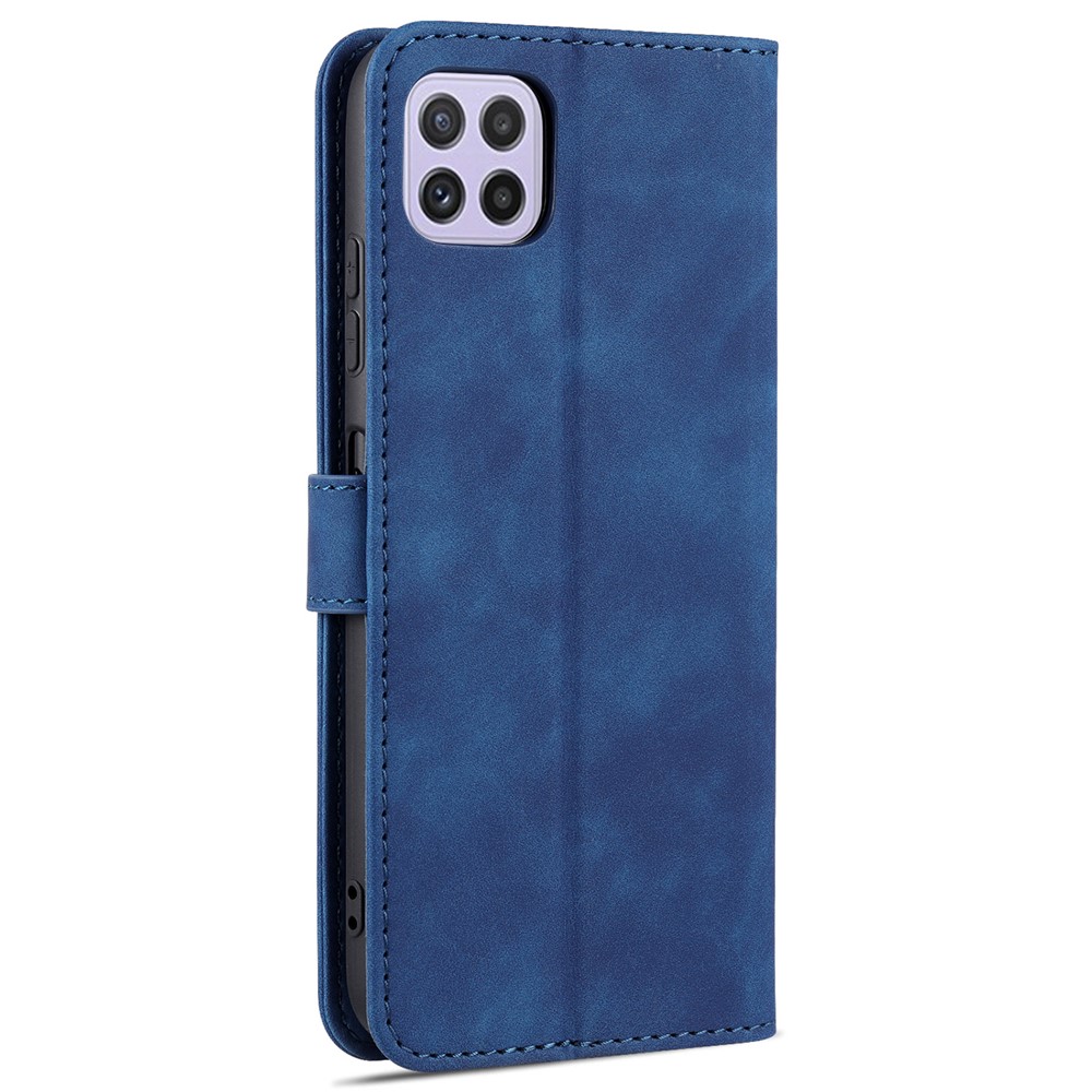AZNS PU Leather Wallet Stand Phone Cover Shell for Samsung Galaxy A22 5G (EU Version) - Blue-3