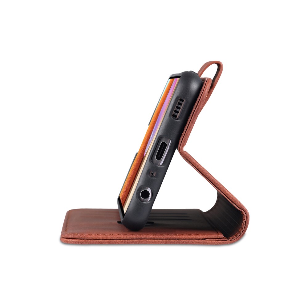 AZNS PU Leather Wallet Stand Phone Cover Shell for Samsung Galaxy A32 4G (EU Version) - Brown-10