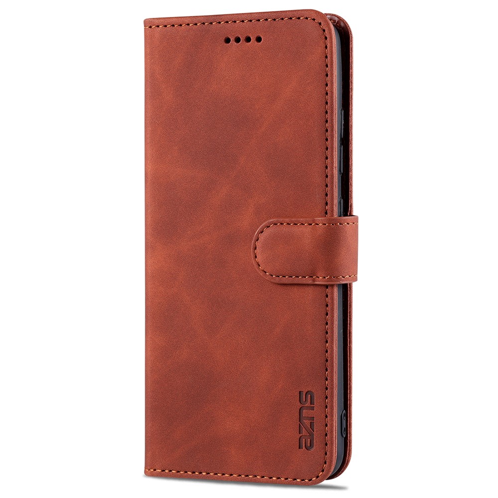 AZNS PU Leather Wallet Stand Phone Cover Shell for Samsung Galaxy A32 4G (EU Version) - Brown-2