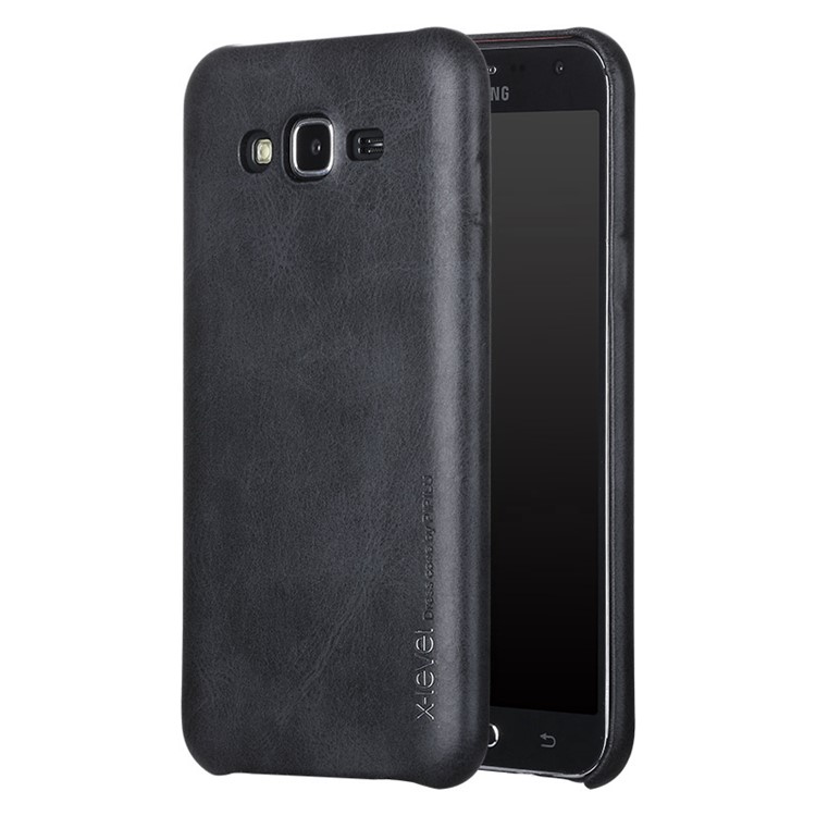 

X-LEVEL Vintage Серия Кожаный Корпус С Жестким Корпусом Для Галактики Samsung J7 SM-J700F - Черный, Galaxy J7 (2015)