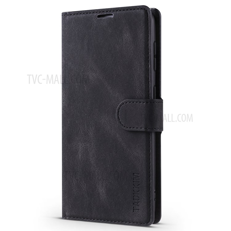 TAOKKIM Leather Case Mobile Phone Cover with Wallet Stand for Samsung Galaxy S21+ 5G - Black-2