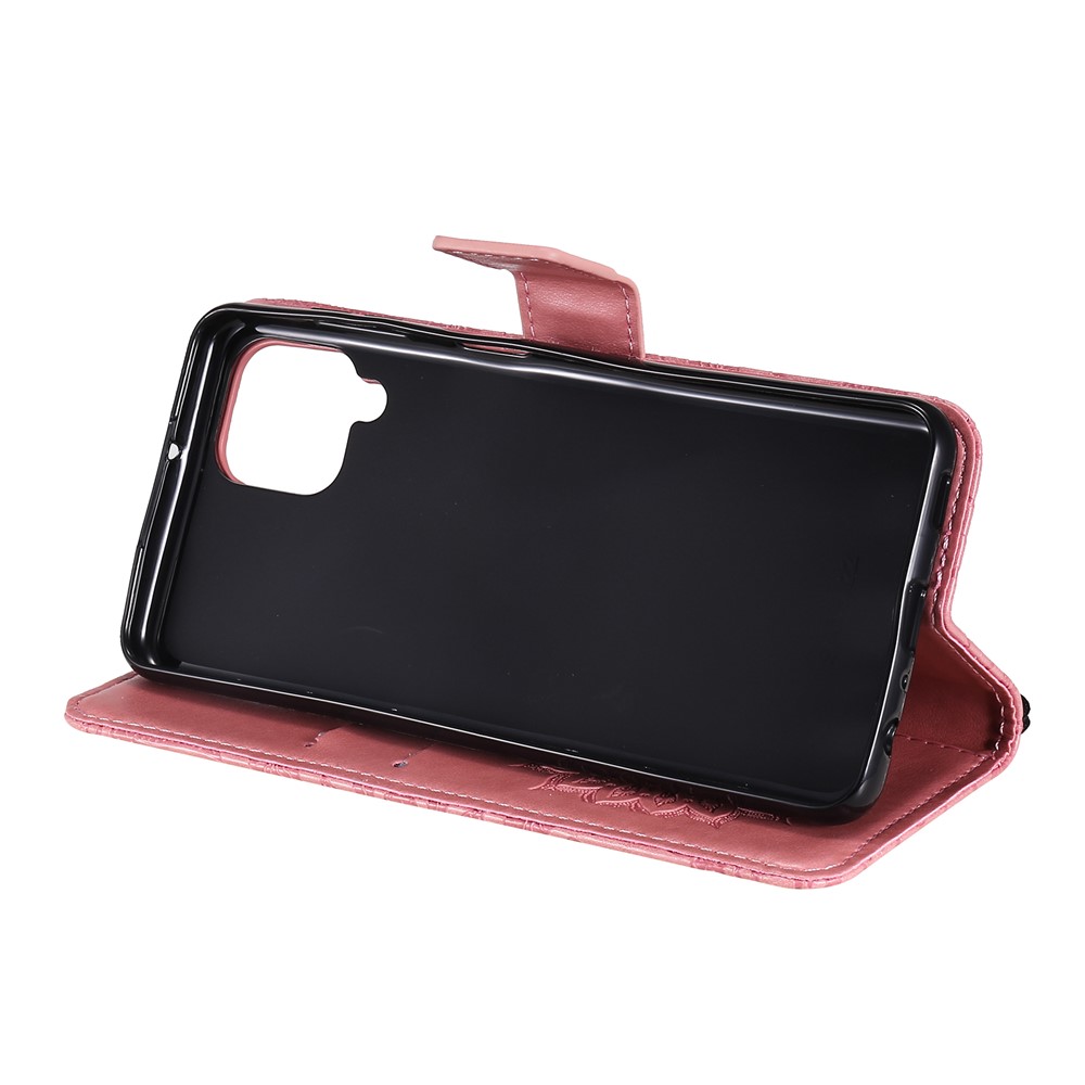 Sun Imprint PU Leather Folio Flip Wallet Phone Cover with Stand for Samsung Galaxy A22 4G (EU Version) - Rose-9