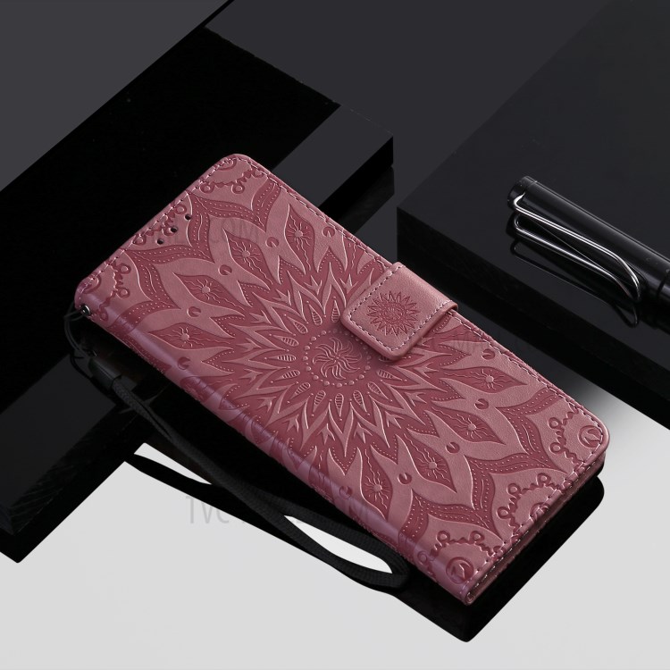 Sun Imprint PU Leather Full Protection Wallet Phone Stand Cover for Samsung Galaxy S21 FE - Rose-10
