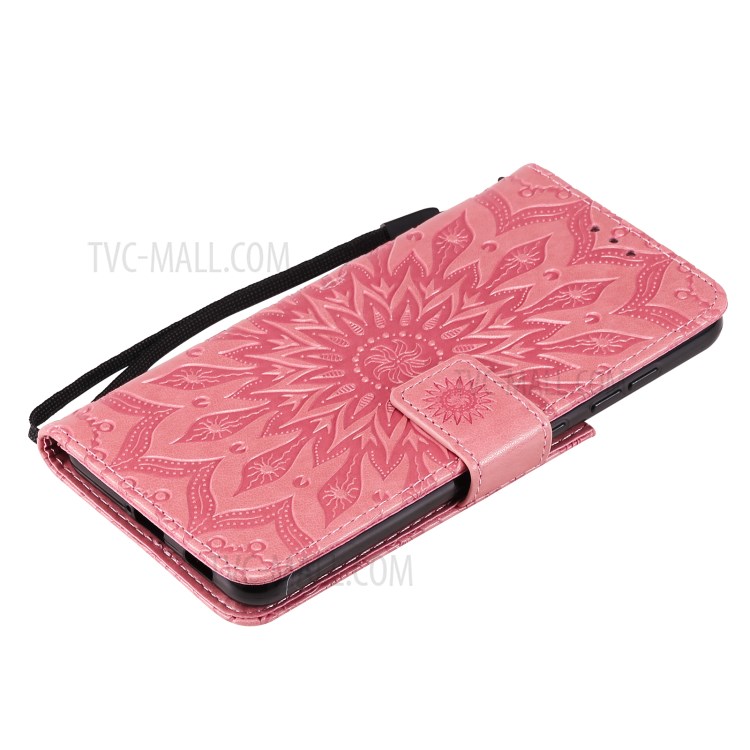 Sun Imprint PU Leather Full Protection Wallet Phone Stand Cover for Samsung Galaxy S21 FE - Rose-7