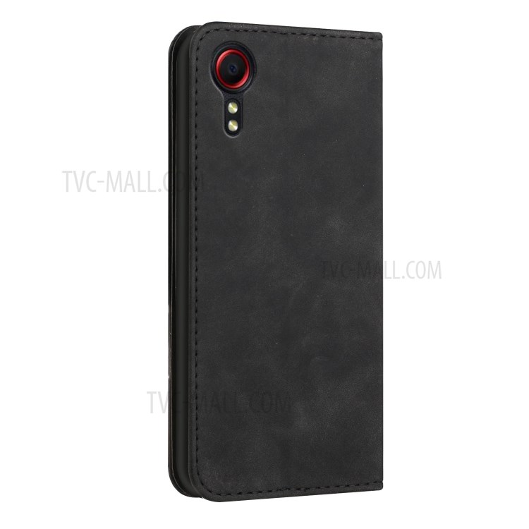 Business Style Skin-touch Feel Protective Mobile Phone Case with Stand for Samsung Galaxy Xcover 5 - Black-8