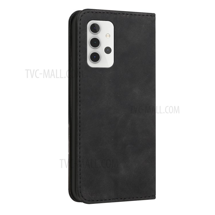 Business Style S-shaped Stand Phone Case Cover for Samsung Galaxy A32 5G - Black-8