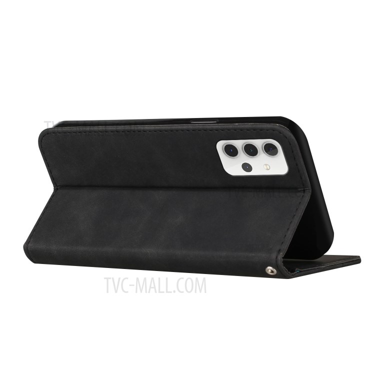 Business Style S-shaped Stand Phone Case Cover for Samsung Galaxy A32 5G - Black-9