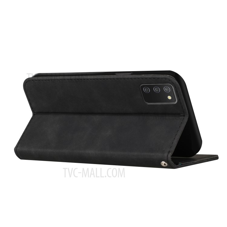 S-shaped Texture Protective Mobile Phone Case with Stand for Samsung Galaxy A02s (166.5x75.9x9.2mm) - Black-9