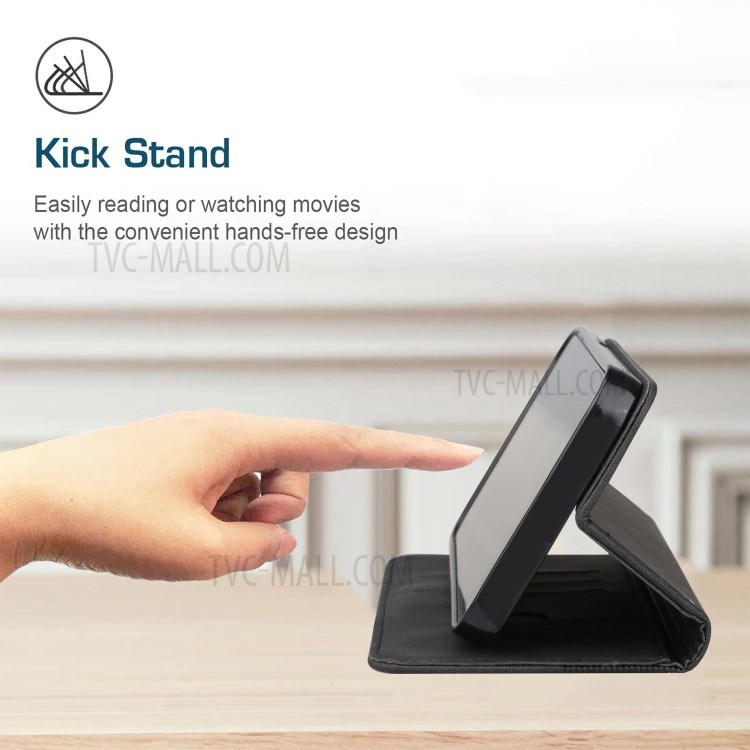 Business Style S-shaped Texture Cell Phone Case with Stand for Samsung Galaxy A22 4G (EU Version) - Black-4
