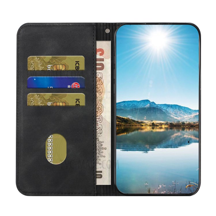 Business Style S-shaped Texture Full Protective Phone Case with Stand for Samsung Galaxy S21 FE - Black-10