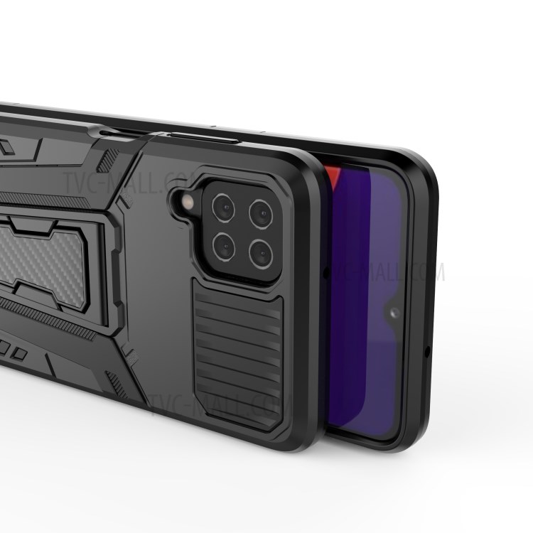 Car Style Heavy Duty Military Grade Hybrid Hard PC Soft TPU Cover Shockproof Phone Case for Samsung Galaxy A12 / M12 - Black-10