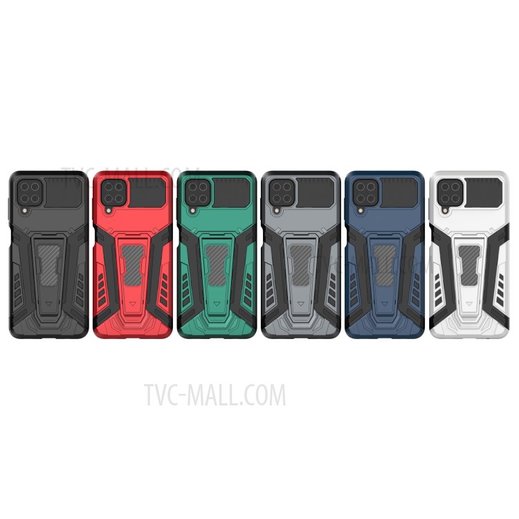 Car Style Heavy Duty Military Grade Hybrid Hard PC Soft TPU Cover Shockproof Phone Case for Samsung Galaxy A12 / M12 - Black-14