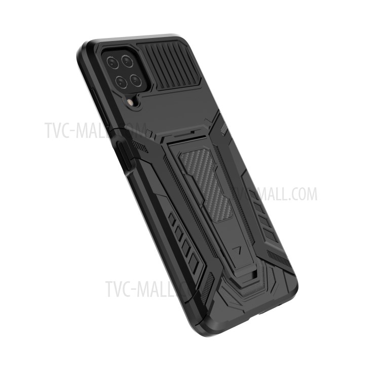 Car Style Heavy Duty Military Grade Hybrid Hard PC Soft TPU Cover Shockproof Phone Case for Samsung Galaxy A12 / M12 - Black-5