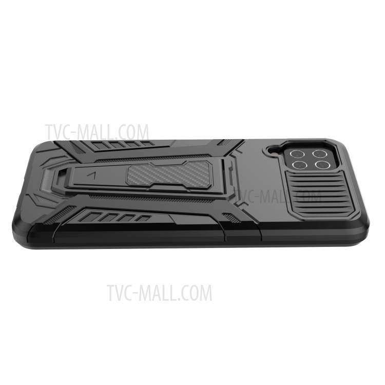 Car Style Heavy Duty Military Grade Hybrid Hard PC Soft TPU Cover Shockproof Phone Case for Samsung Galaxy A12 / M12 - Black-6