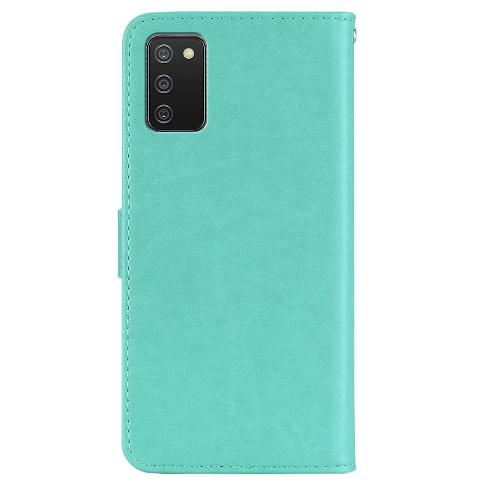 Imprint Flower Owl Pattern Phone Leather Wallet Cover with Stand for Samsung Galaxy A03s - Green-3