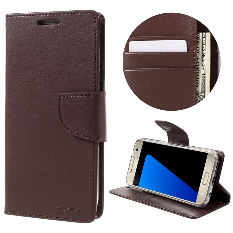 

MERCURY GOOSPERY Bravo Leather Stand Card Slot Case for Samsung S7 G930 - Coffee