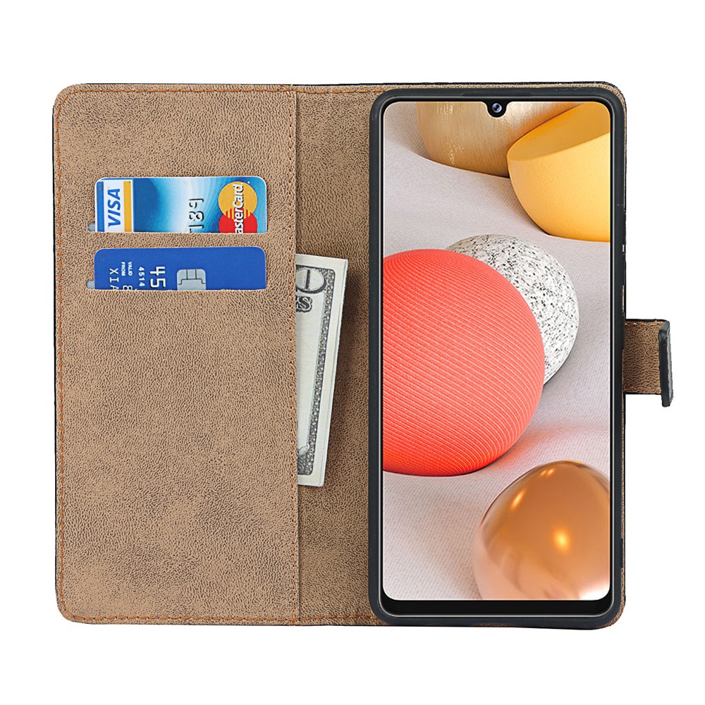 Genuine Leather Wallet Cell Casing for Samsung Galaxy A42 5G-6