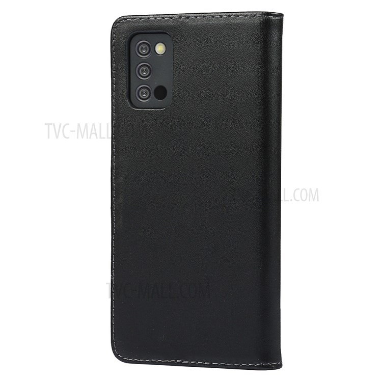 Genuine Leather Wallet Cell Casing for Samsung Galaxy A02s (166.5x75.9x9.2mm)-3