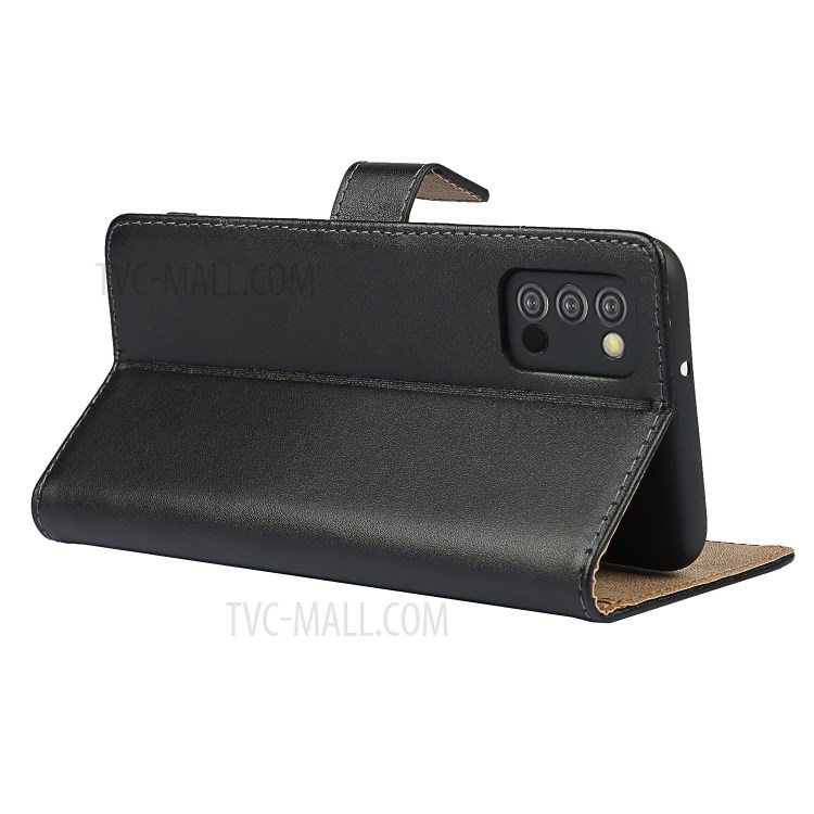 Genuine Leather Wallet Cell Casing for Samsung Galaxy A02s (166.5x75.9x9.2mm)-5